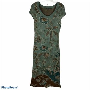 Peruvian Connection Jacquard Midi Sweater Dress M